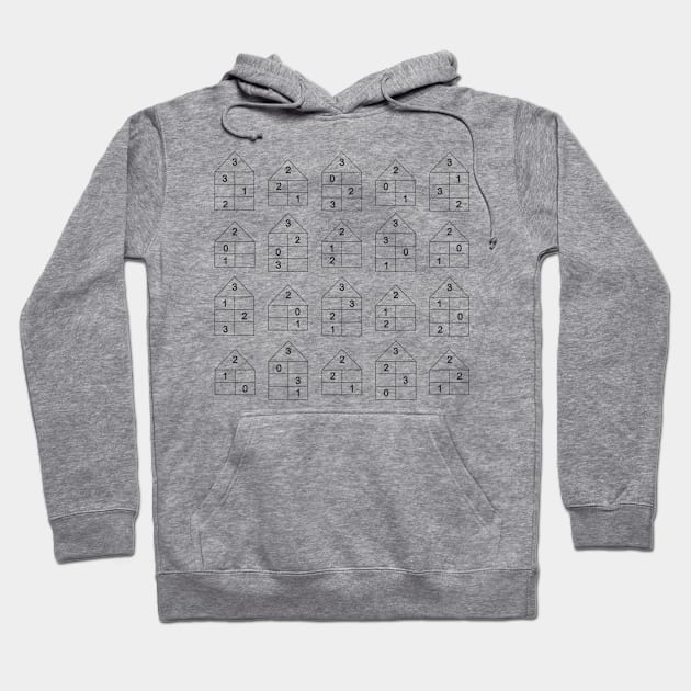 Houses with numerals Hoodie by Evgeniya